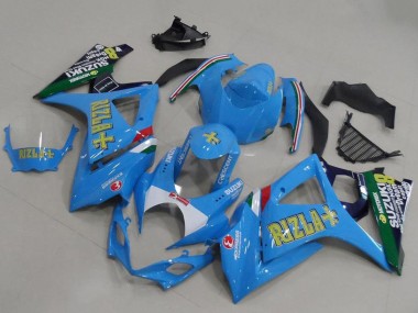 Carenagens Moto Suzuki GSXR 1000 2007-2008 - Azul Branco Amarelo Preto Rizla