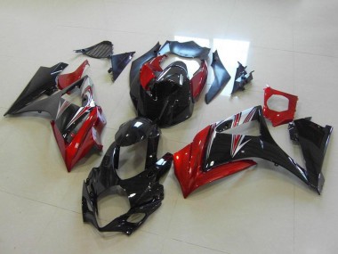 Carenagens Moto Suzuki GSXR 1000 2007-2008 - Vermelho Preto Brilhante No Decal