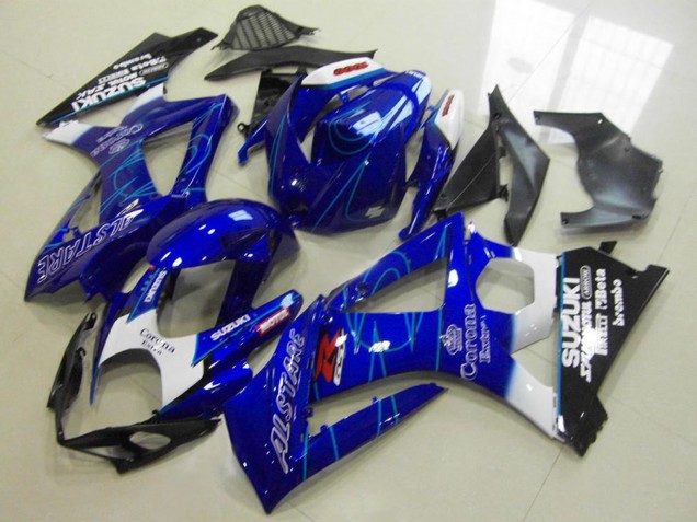 Carenagem Moto Suzuki GSXR 1000 2007-2008 - Azul Branco Preto Corona