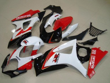 Kits Carenagem Moto Suzuki GSXR 1000 2007-2008 - Branco Vermelho Preto