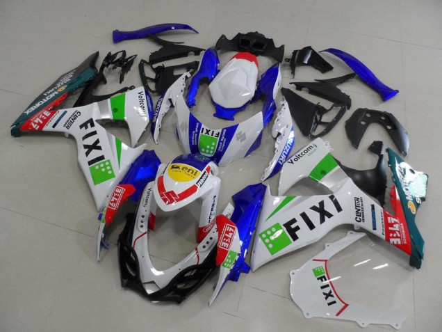 Carenagens Moto Suzuki GSXR 1000 2009-2016 - Branco Azul Verde Amarelo Vermelho Fixi