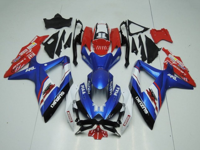 Carenagens Moto Suzuki GSXR 1000 2009-2016 - Azul Vermelho Branco Piaa Motul