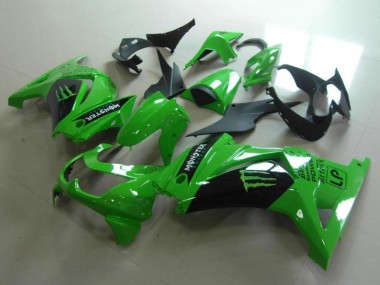 Carenagens Moto Kawasaki ZX250R 2008-2012 - Verde Preto Brilhante Monstro