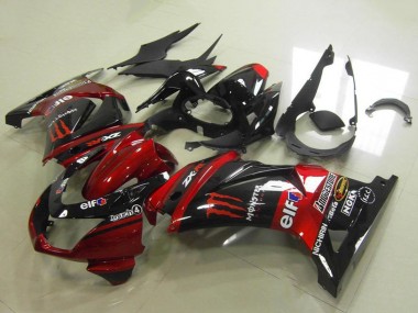 Carenagens Moto Kawasaki ZX250R 2008-2012 - Doce Vermelho Preto Brilhante Elf Touch4 Monstro