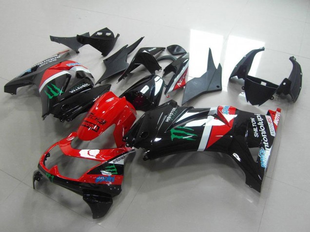 Carenagens Moto Kawasaki ZX250R 2008-2012 - Preto Brilhante Vermelho Branco Verde Monstro Motul