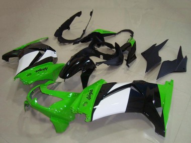 Carenagens Moto Kawasaki ZX250R 2008-2012 - Verde Branco Preto Brilhante