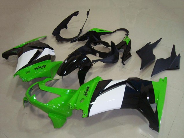 Carenagens Moto Kawasaki ZX250R 2008-2012 - Verde Branco Preto Brilhante