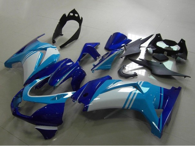 Carenagens Moto Kawasaki ZX250R 2008-2012 - Azul Claro Branco Azul Escuro