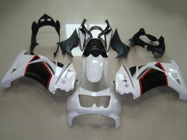 Carenagens Moto Kawasaki ZX250R 2008-2012 - Branco Vermelho Preto Brilhante