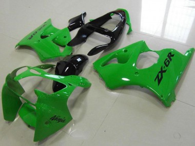 Carenagem Moto Kawasaki ZX6R 2000-2002 - Verde Preto Brilhante