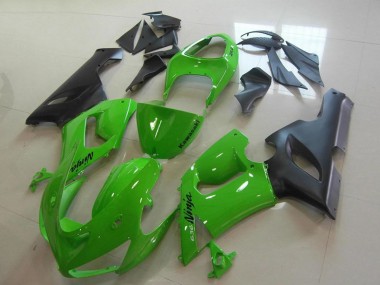 Carenagens Moto Kawasaki ZX6R 2005-2006 - Verde Preto Fosco