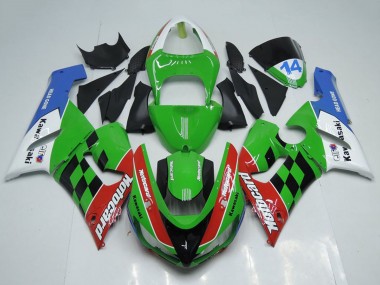Carenagens Moto Kawasaki ZX6R 2005-2006 - Branco Verde Vermelho Azul Preto Motocard