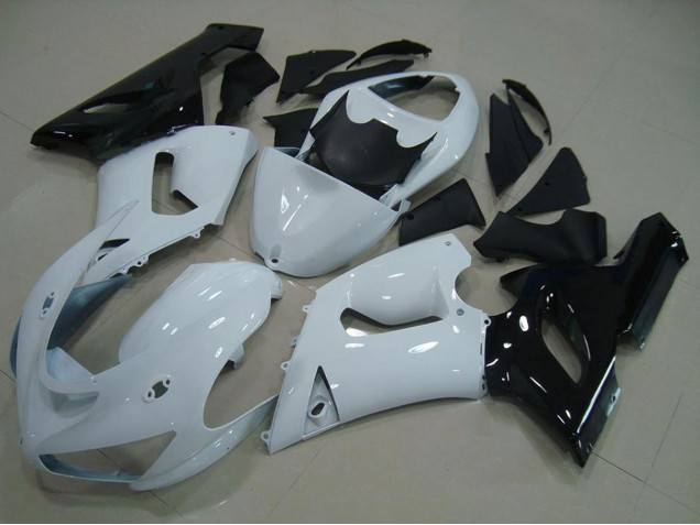 Carenagem Moto Kawasaki ZX6R 2005-2006 - Branco Preto