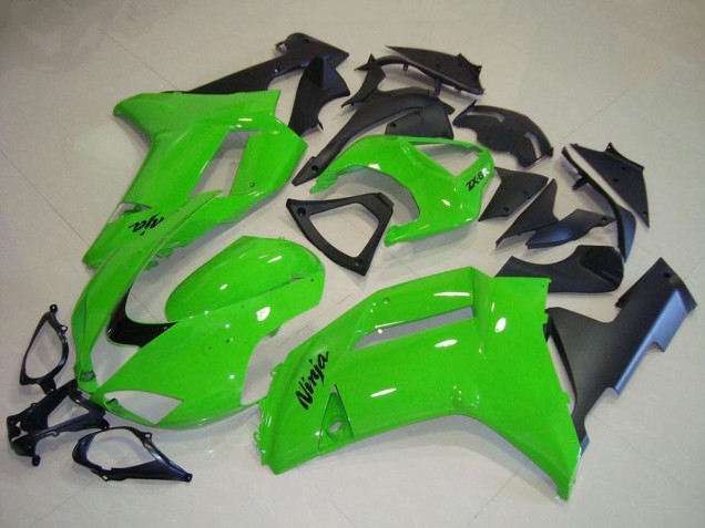 Carenagens Moto Kawasaki ZX6R 2007-2008 - Verde Preto Fosco