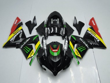 Carenagens Moto Kawasaki ZX10R 2004-2005 - Preto Brilhante Vermelho Amarelo Verde Monstro
