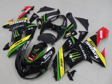 Carenagens Moto Kawasaki ZX10R 2006-2007 - Preto Brilhante Vermelho Amarelo Verde Monstro