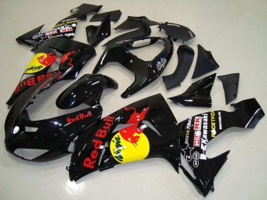 Carenagens Moto Kawasaki ZX10R 2006-2007 - Preto Brilhante Amarelo Red Bull