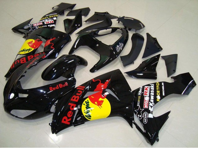 Carenagens Moto Kawasaki ZX10R 2006-2007 - Preto Brilhante Amarelo Red Bull