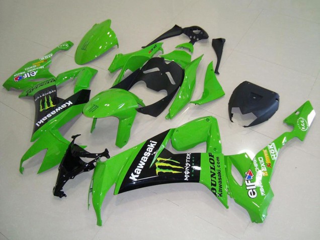 Carenagens Moto Kawasaki ZX10R 2008-2010 - Verde Preto Brilhante Amarelo Monstro