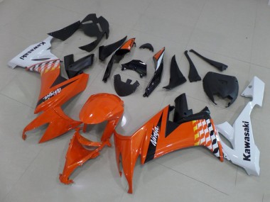 Carenagens Moto Kawasaki ZX10R 2008-2010 - Branco Laranja Preto