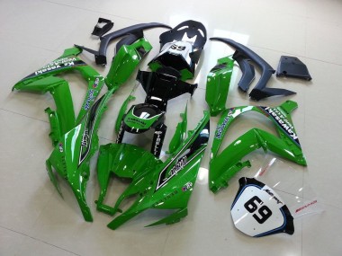 Carenagens Moto Kawasaki ZX10R 2011-2015 - Verde Preto Brilhante Elf Henleys Vent-Axia 69