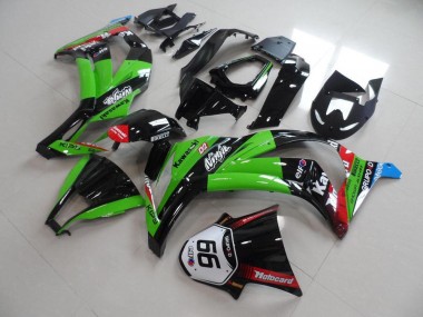 Carenagens Moto Kawasaki ZX10R 2011-2015 - Verde Vermelho Preto Brilhante KIPS Motocard Elf 66