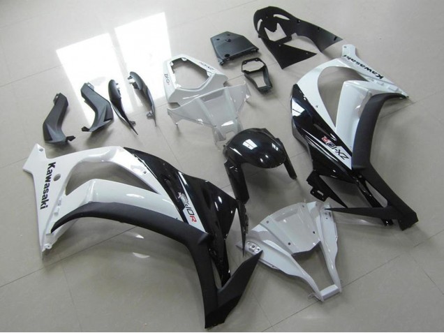 Carenagem Moto Kawasaki ZX10R 2011-2015 - Branco Preto Brilhante
