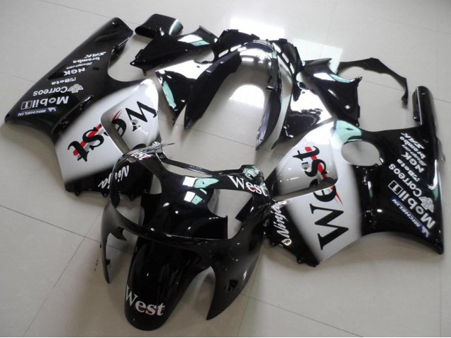 Carenagens Moto Kawasaki ZX12R 2000-2001 - Preto Brilhante Branco West