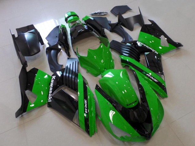 Carenagens Moto Kawasaki ZX14R ZZR1400 2006-2011 - Verde Preto Brilhante