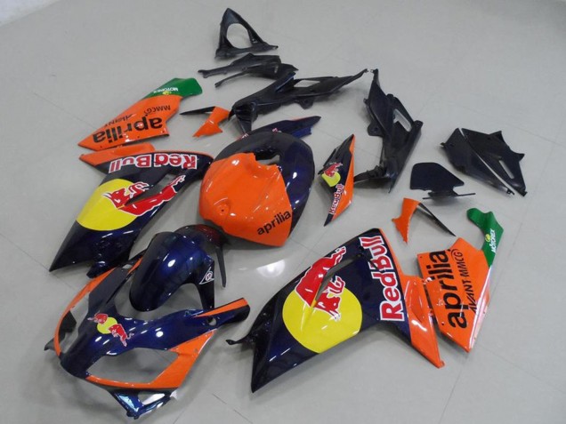 Carenagens Moto Aprilia RS125 2006-2011 - Laranja Vermelho Amarelo Azul Escuro Red Bull