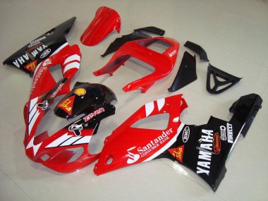 Carenagens Moto Yamaha YZF R1 2000-2001 - Vermelho Branco Preto Brilhante Santander