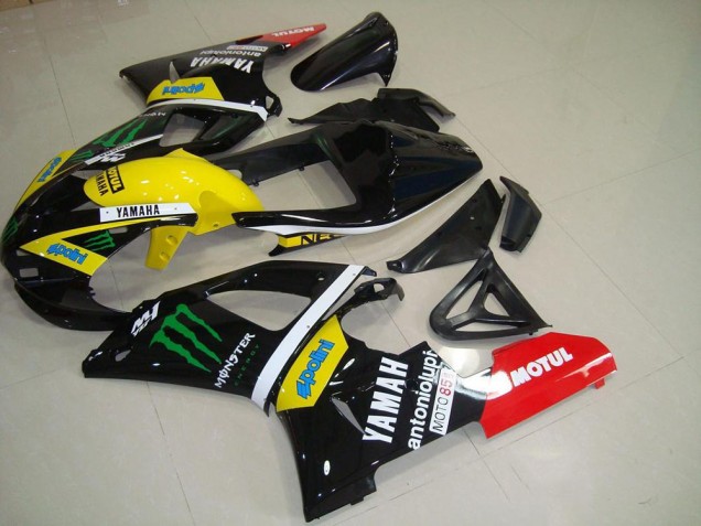 Carenagens Moto Yamaha YZF R1 2000-2001 - Preto Brilhante Amarelo Branco Vermelho Monstro Motul