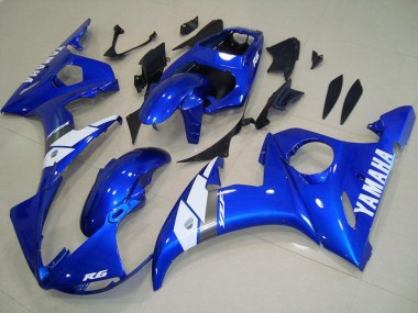 Carenagens Moto Yamaha YZF R6 2003-2004 - Azul Branco OEM Estilo