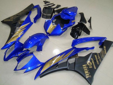 Carenagens Moto Yamaha YZF R6 2006-2007 - Azul Ouro Preto Fosco