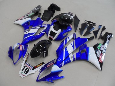 Carenagens Moto Yamaha YZF R6 2006-2007 - Branco Azul Preto Brilhante Fimer Yamalube