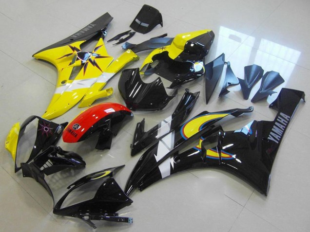 Carenagens Moto Yamaha YZF R6 2006-2007 - Amarelo Branco Vermelho Preto Brilhante
