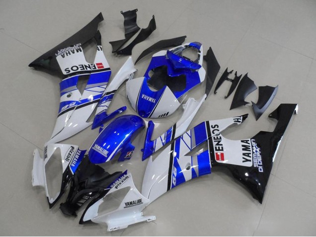 Carenagens Moto Yamaha YZF R6 2008-2016 - Branco Azul Preto Brilhante ENEOS Yamalube