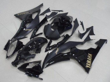 Carenagens Moto Yamaha YZF R6 2008-2016 - Preto Brilhante Preto Fosco Ouro Decalques