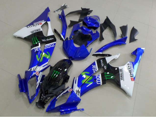 Carenagens Moto Yamaha YZF R6 2008-2016 - Branco Azul Preto Brilhante Verde Monstro MoviStar