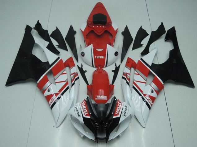 Carenagem Moto Yamaha YZF R6 2008-2016 - Branco Vermelho Preto