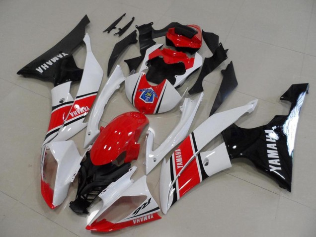 Carenagem Moto Yamaha YZF R6 2008-2016 - Branco Vermelho Preto Brilhante