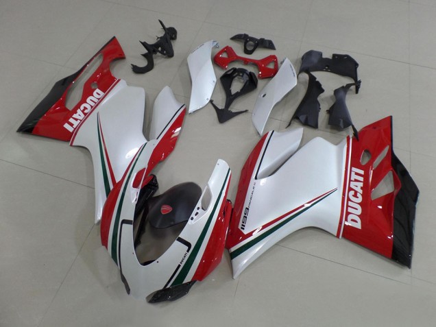 Kits Carenagem Moto Ducati 1199 2011-2014 - Branco Vermelho Preto Verde