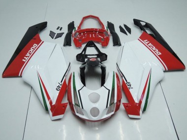 Carenagens Moto Ducati 749 2003-2004 - Branco Vermelho Verde Preto Brilhante