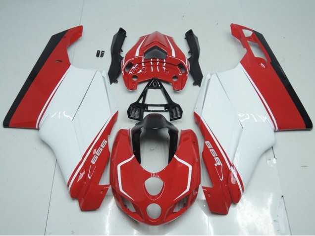 Carenagens Moto Ducati 999 2005-2006 - Branco Vermelho Preto Brilhante