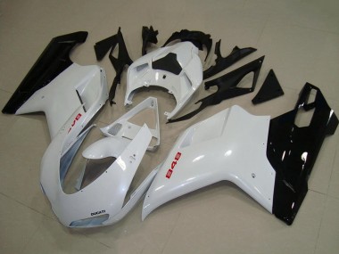 Carenagens Moto Ducati 848 2007-2014 - Branco Preto Brilhante