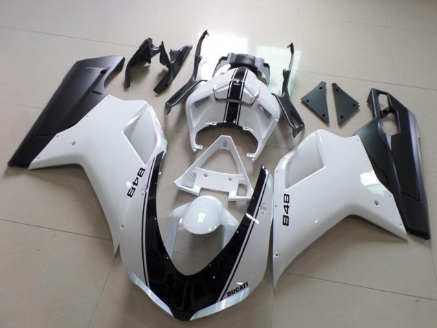 Carenagem Moto Ducati 848 2007-2014 - Branco Preto Fosco