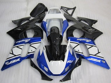 Carenagem Moto Yamaha YZF R6 1998-2002 - Branco Azul Preto Brilhante Champions