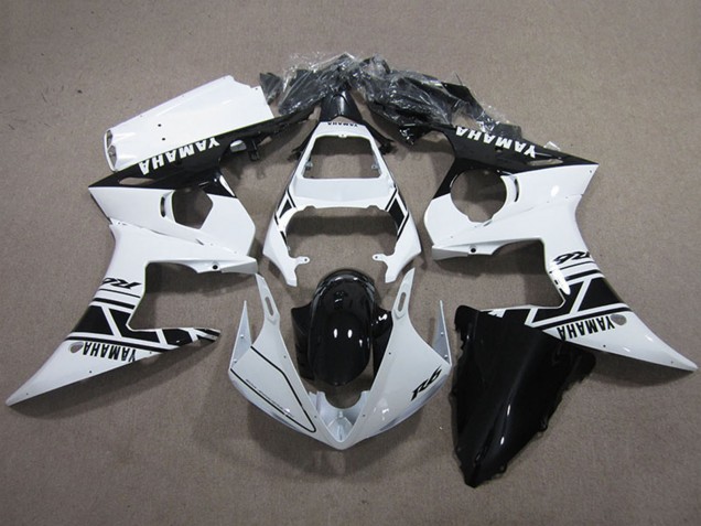 Kits Carenagens Moto Yamaha YZF R6 2003-2004 - Branco Preto Brilhante