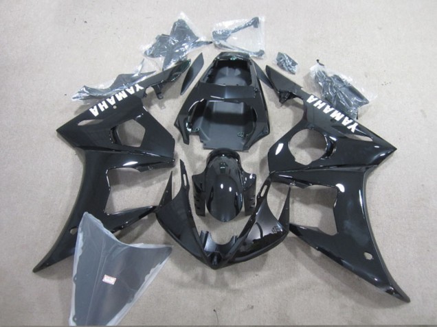 Carenagem Moto Yamaha YZF R6 2003-2004 - Preto Brilhante Branco Decalques