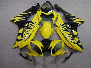 Carenagens Moto Yamaha YZF R6 2006-2007 - Amarelo Preto Chama